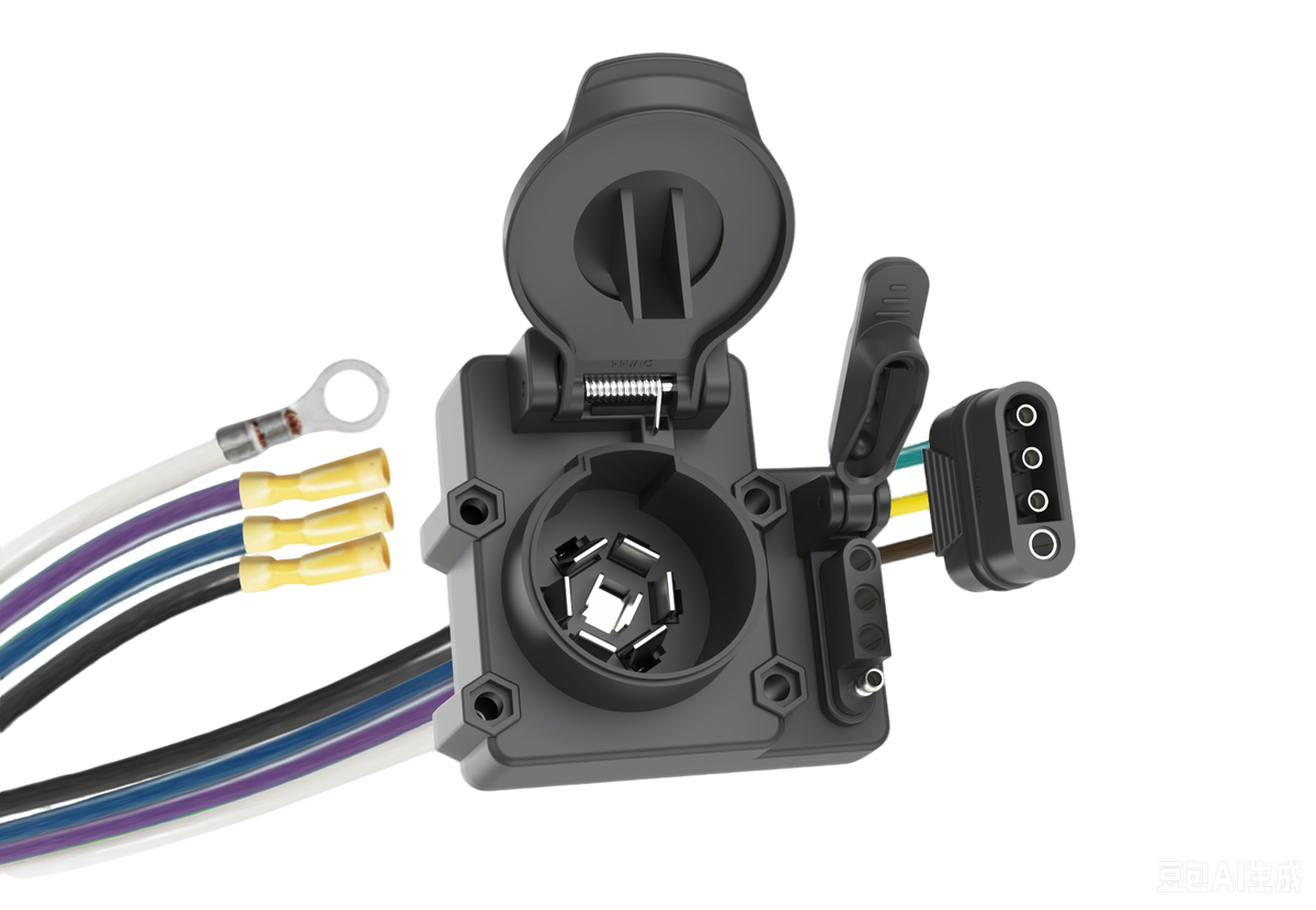 TrekPower 4-Way Flat to 7-Way RV Blade & 4-Way Flat Dual-Output Connector Kit