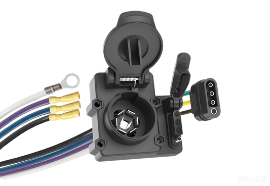TrekPower 4-Way Flat to 7-Way RV Blade & 4-Way Flat Dual-Output Connector Kit