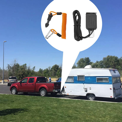 Trailer Breakaway Switch with Orange Coiled Cable & Pull Pin