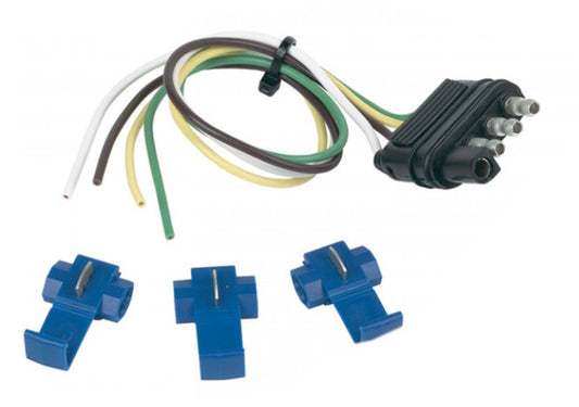 TrekPower 4-Way Flat Trailer-Side Connector, 12 in. with 3 Splices