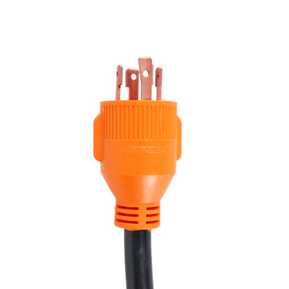 TrekPower 30 Amp Generator Y Adapter Splitter, 4-Prong NEMA L14-30P Male Plug to Dual 5-15R Female Receptacles