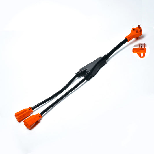 30 Amp Male to 2 15 Amp Female y adapter Plug TrekPower