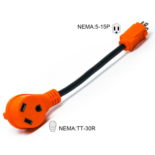 15 Amp Male to 30 Amp Female RV Adapters 90 Degree Holder TrekPower