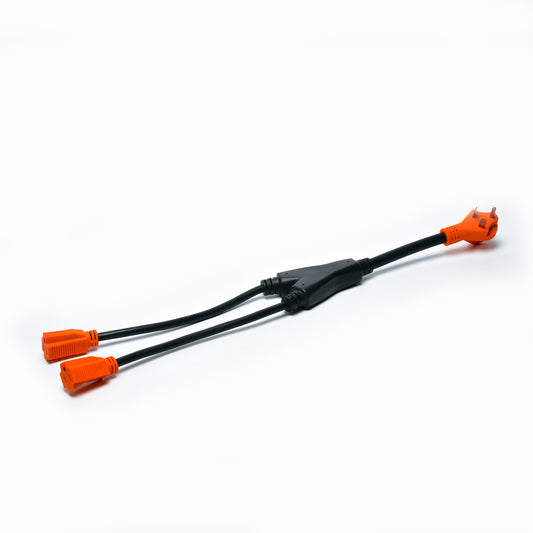 TrekPower 30 Amp RV Y Adapter Cord, NEMA TT-30P to Dual 5-15R Outlets
