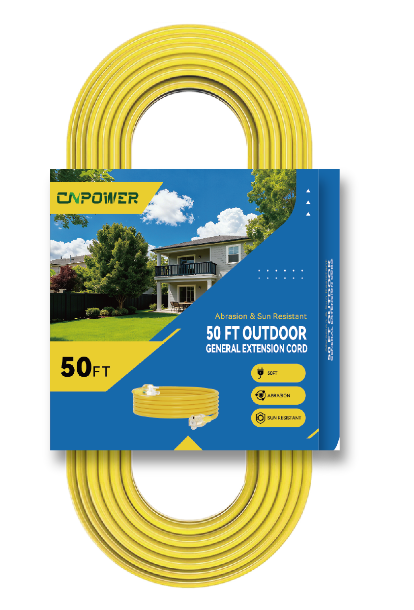 50 ft 12/3 AWG 15A  Outdoor Extension Cords Visible SJTW GNPOWER(07123-50v)