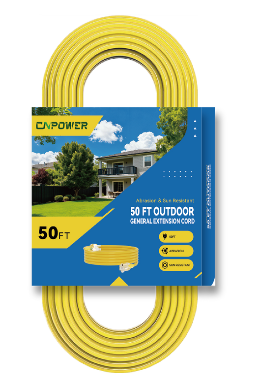 50 ft 12/3 AWG 15A  Outdoor Extension Cords Visible SJTW GNPOWER(07123-50v)
