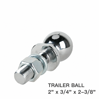 TrekPower 2" trailer hitch ball, 3/4" x 2-3/8" shank, 3500 lb capacity 