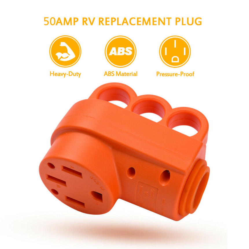 TrekPower 50 Amp RV Male and Female Plug Replacement Set