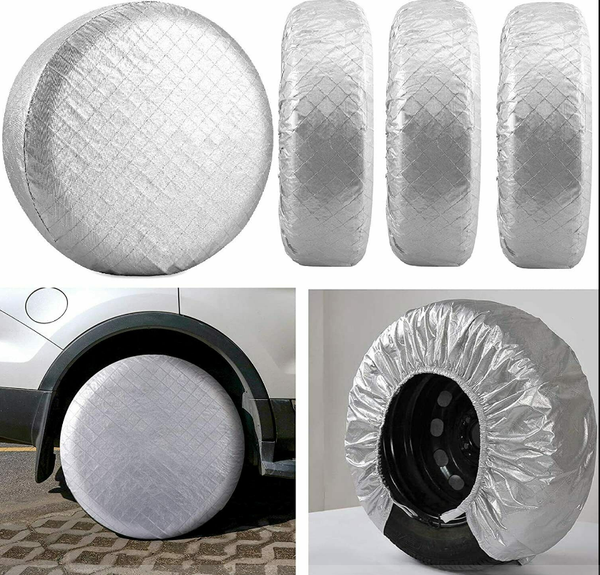 Ramuel 4-Piece Tire Cover Set - Universal Fit 30-32 Inch, UV & Water Resistant Wheel Protectors