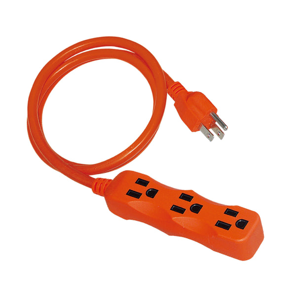 16/3 AWG Outdoor Extension Cords 3 Outlet Straight 13AMPS orange Trekpower