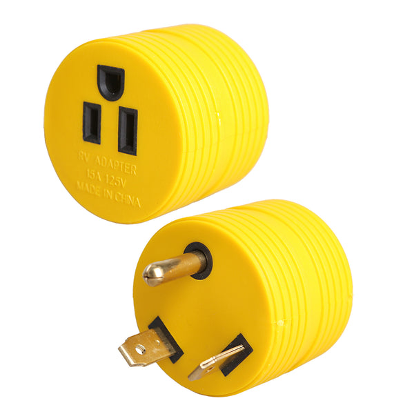 30 Amp Male to 15 Amp Female Adapter  Round