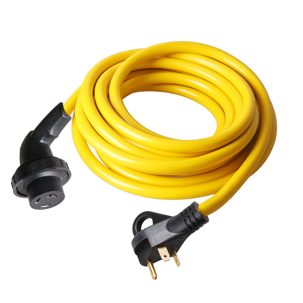 EyGde 30 Amp RV Extension Cord 25FT – TT-30P To L5-30R Twist Lock, Heavy Duty 10/3 Wire With Grip Handle For Campers