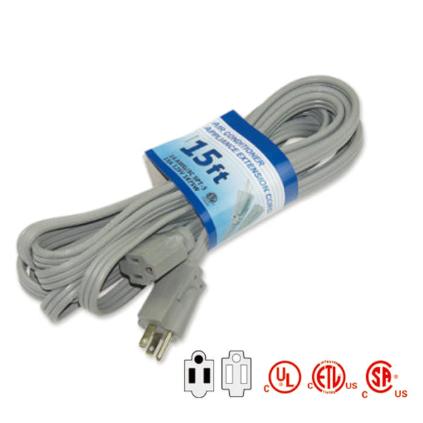 3 Conductor 20A Air Condition/Major Appliance Extension Cords 12/3 AWG 20 AMPS Grey TrekPower